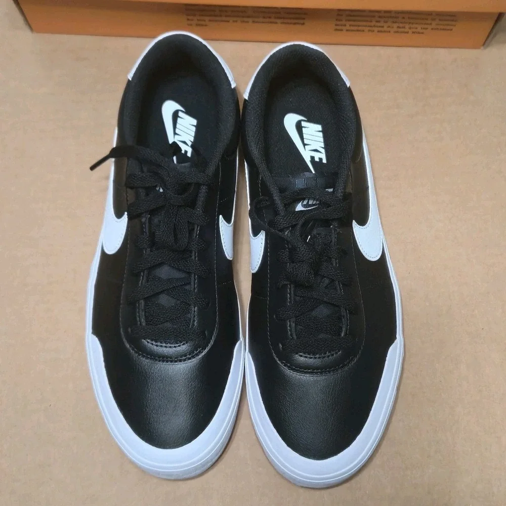 Nike Court Shot Black White Low Sneakers Men's Size 7.5 Women's 9 FQ8146-002